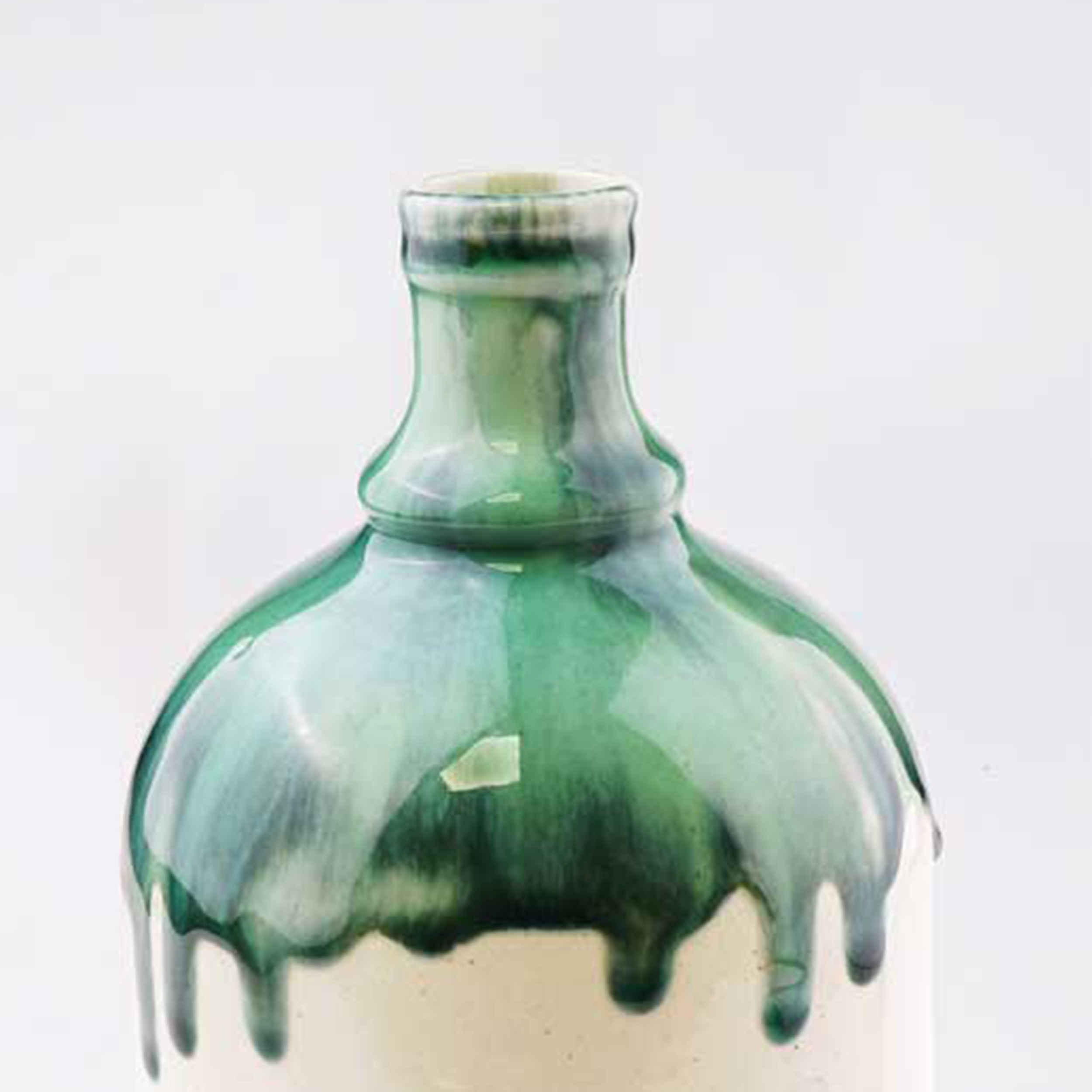 Handgefertigte Keramik-Knospenvase mit Tropfen-Glasur-Design, ideal als Geschenk