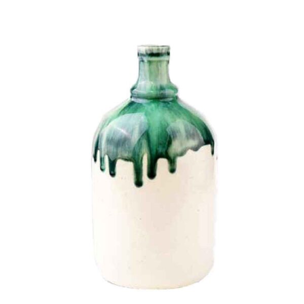 Handgefertigte Keramik-Knospenvase mit Tropfen-Glasur-Design, ideal als Geschenk