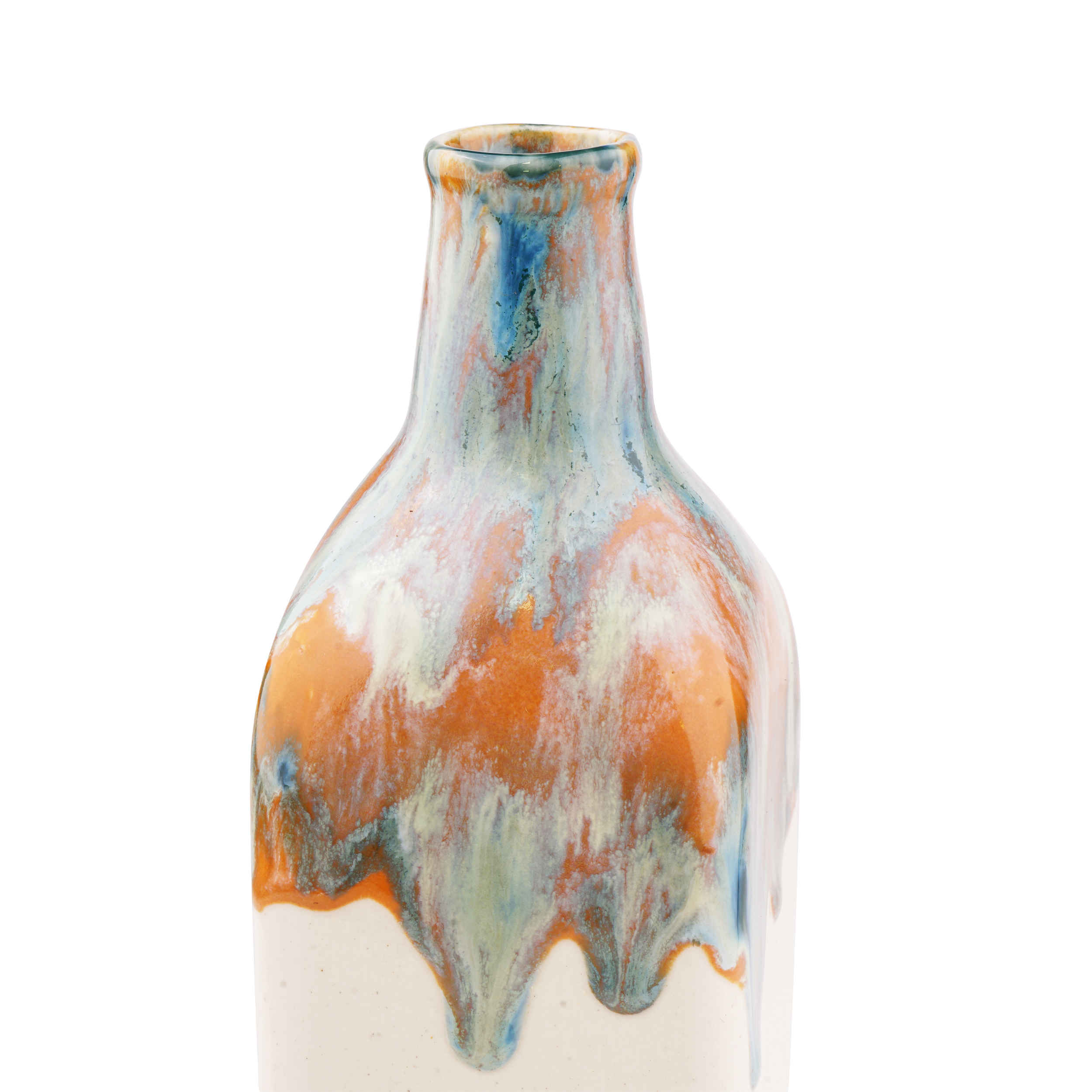 Mini-Blumenvase für Einzelstiele – Handgemacht mit Tropfen-Glasur-Design