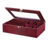 Leder-Uhrenbox mit Sonnenbrillenfach und Wildleder-Innenfutter