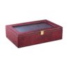Leder-Uhrenbox mit Sonnenbrillenfach und Wildleder-Innenfutter