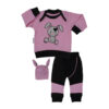 Langarm Hemd Set Kaninchen Muster Modell Girlish (3 Teile)