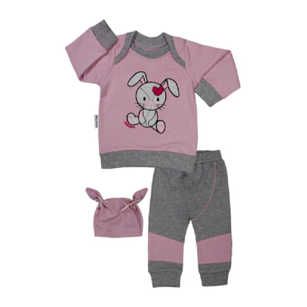 Langarm Hemd Set Kaninchen Muster Modell Girlish (3 Teile)