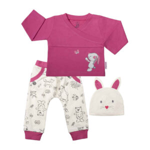 Langarm Hemd Set Kaninchen Muster Modell Sana (3 Teile)