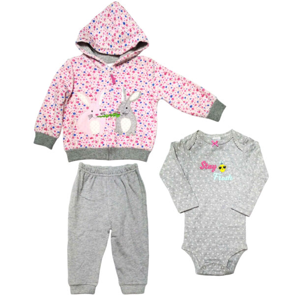 Langarm Sweatshirt Set Kaninchen Muster Modell M363 (3 Teile)