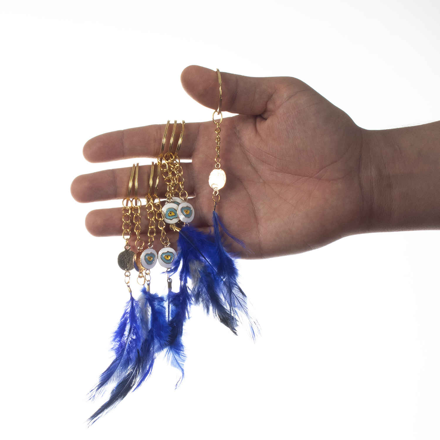 Metall Feder Schlüsselanhänger – böser Blick Stil