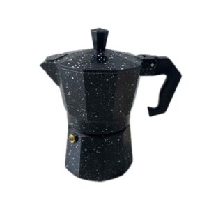 Moka Kanne für den Herd – Klassischer italienischer Kaffeezubereiter 3 Tassen Kapazität Schwarz