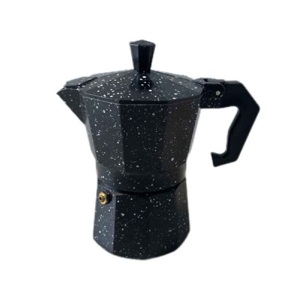 Moka Kanne für den Herd - Klassischer italienischer Kaffeezubereiter 3 Tassen Kapazität Schwarz