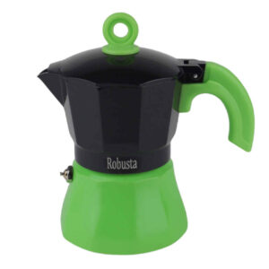 Moka Kanne für den Herd – Klassischer italienischer Kaffeezubereiter 3 Tassen Kapazität Robusta