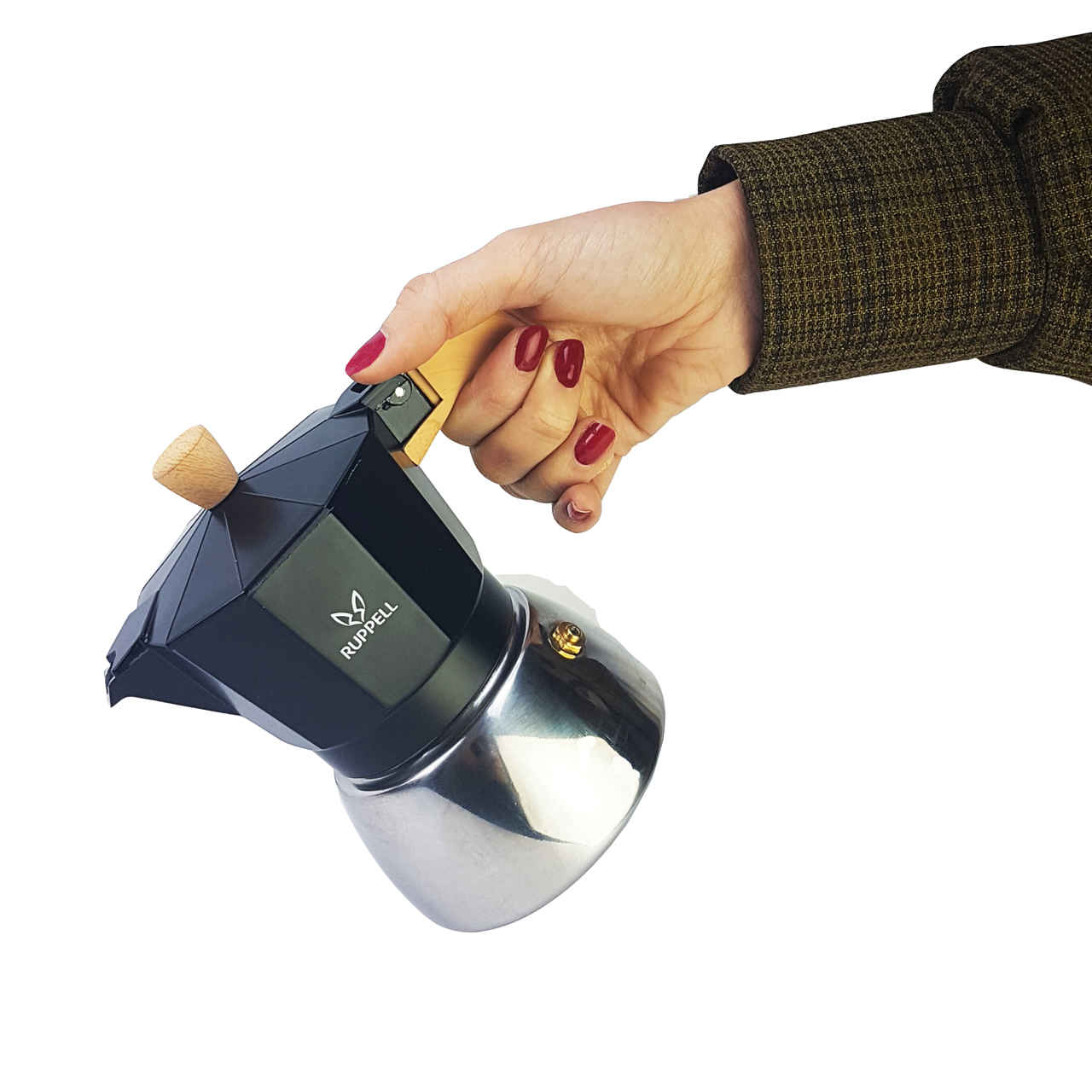 Moka Kanne für den Herd – Klassischer italienischer Kaffeezubereiter 3 Tassen Kapazität Ruppel