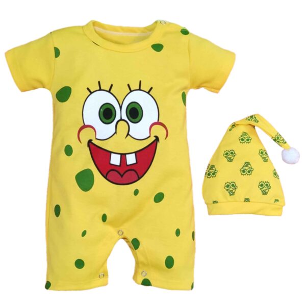 Neugeborenen Kurzarm-Body & Hut Set Modell SpongeBob
