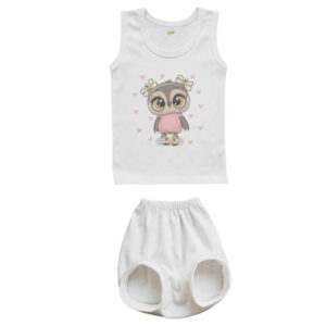 Neugeborenen Weste & Shorts Set Modell Eule