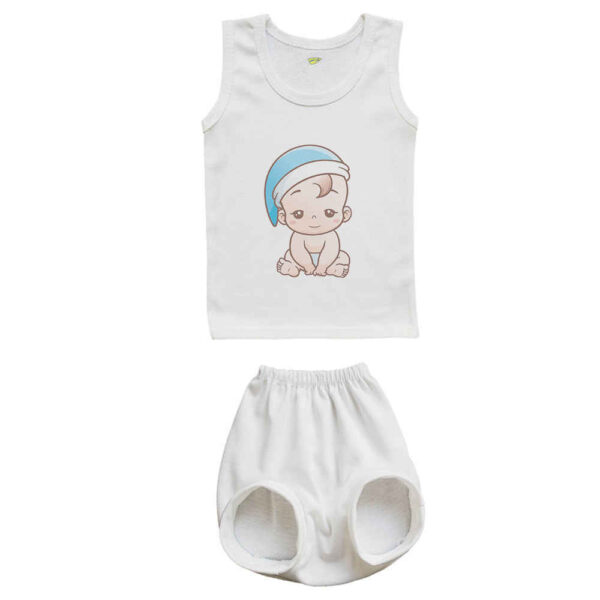 Neugeborenen Weste & Shorts Set mit Baby Junge Design