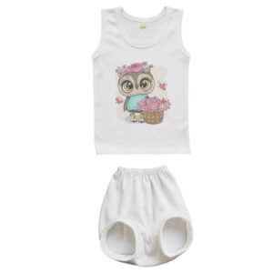 Neugeborenen Weste & Shorts Set mit Eulen Design