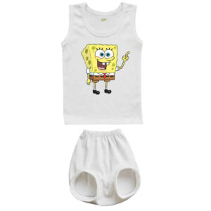Neugeborenen Weste & Shorts Set mit SpongeBob Muster
