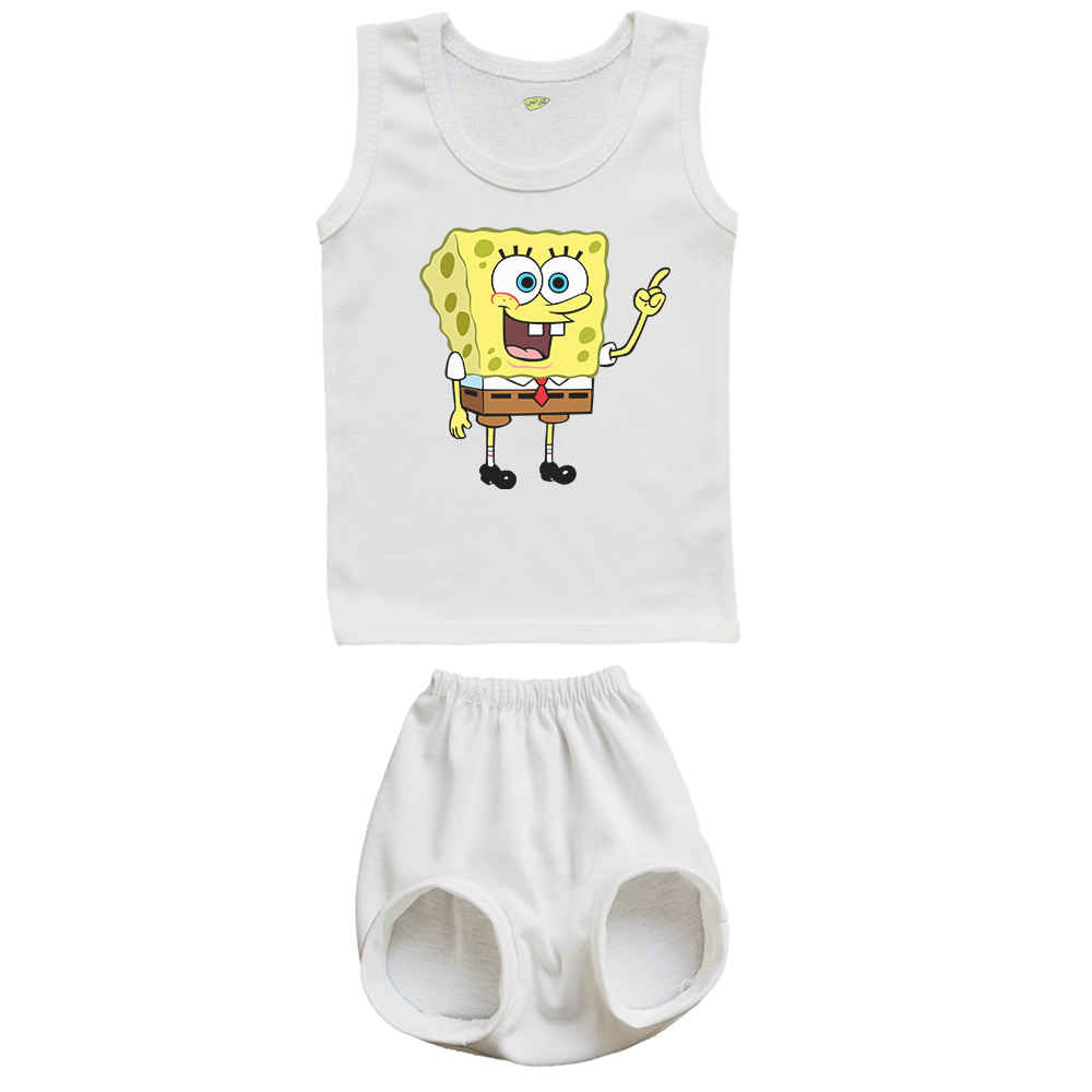Neugeborenen Weste & Shorts Set mit SpongeBob Muster