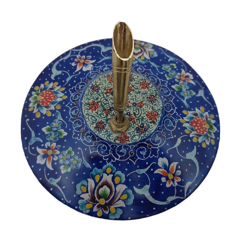 Persischer Kupfer-Stifthalter für den Schreibtisch – Minakari emailliert, Florales Muster