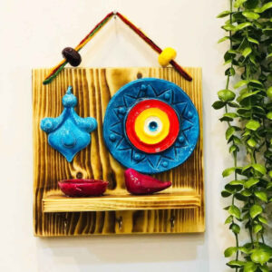 Dekorativer & handgefertigter Wand-Schlüsselhalter mit Design Vogel & Sonne