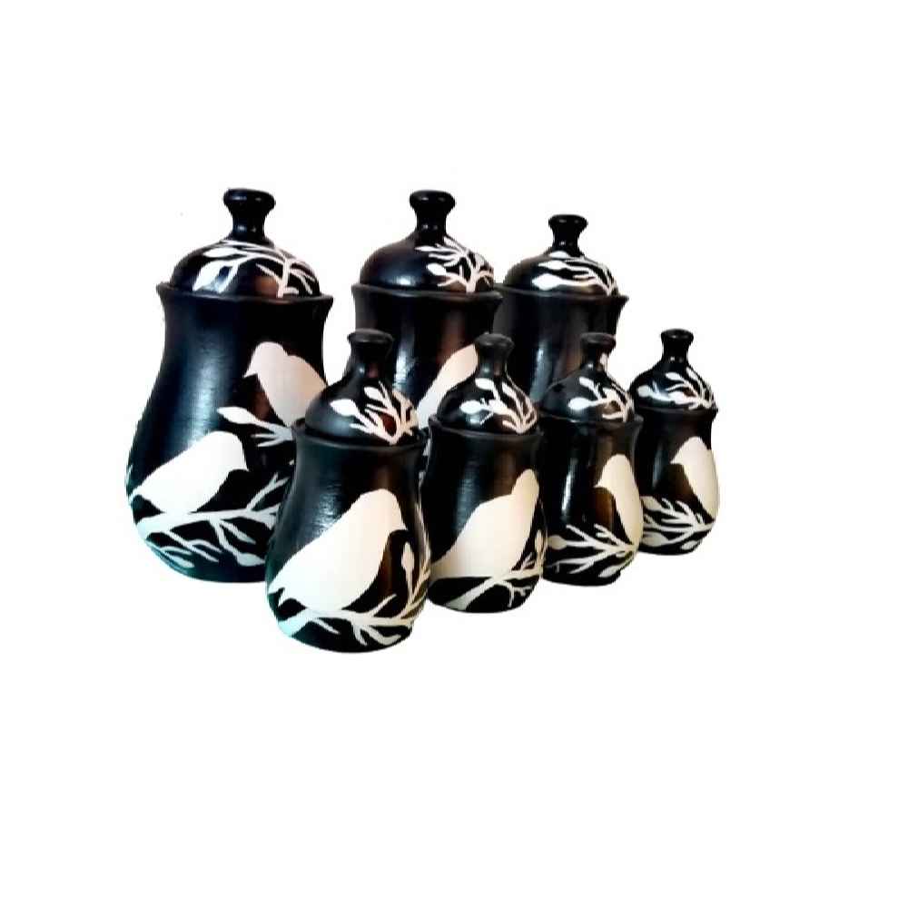 Porzellan-Aufbewahrungsglas – Stilvolle Aufbewahrung für Kaffee, Tee & mehr, Vogel (7x)