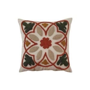 Punch-Needle-Kissenbezug – Besticktes Baumwollstoff- & Traditionelles Design