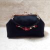 Bandstickerei Clutch Handtasche - Samt mit Schmetterlingsmuster