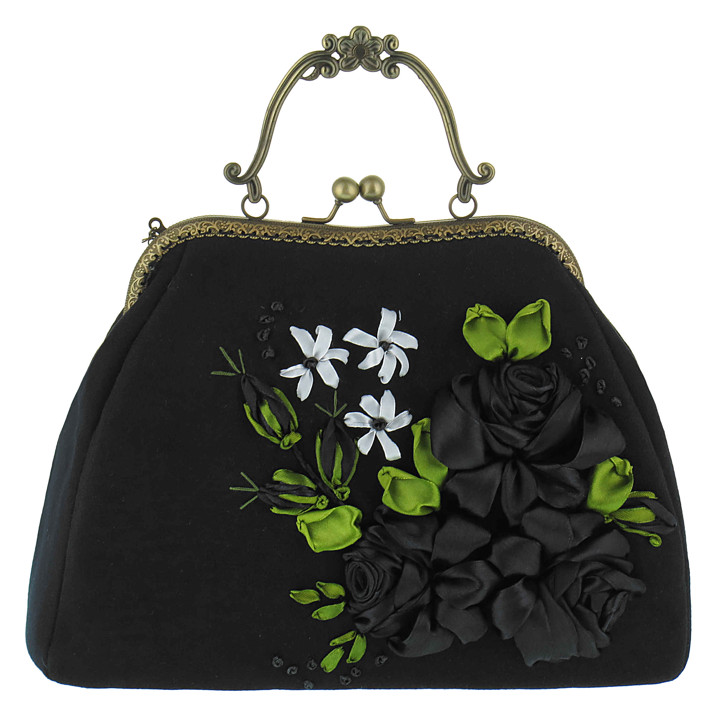 Bandstickerei Clutch Handtasche - Samt mit Malih Design