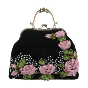 Bandstickerei Clutch Handtasche – Samt mit Nasrin Design
