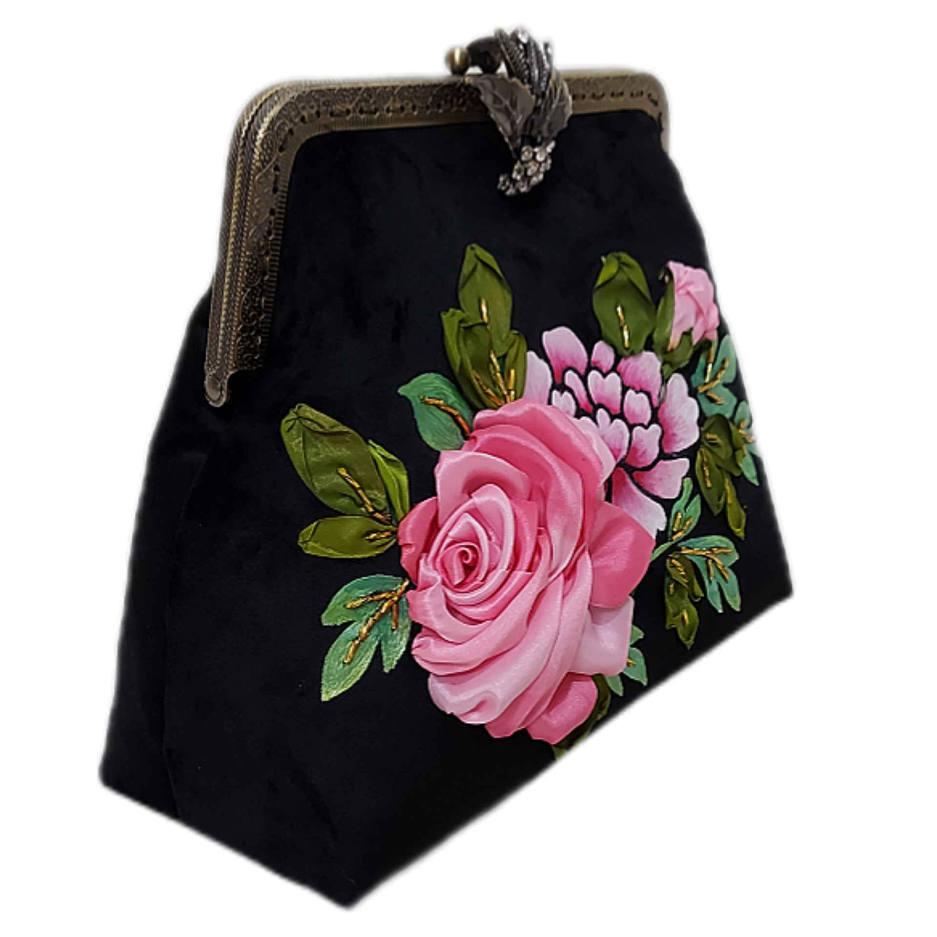 Bandstickerei Clutch Handtasche – Samt mit Navazesh Design