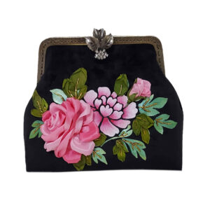 Bandstickerei Clutch Handtasche – Samt mit Navazesh Design