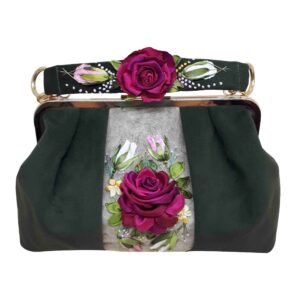 Bandstickerei Clutch Handtasche – Samt mit Pile-Muster