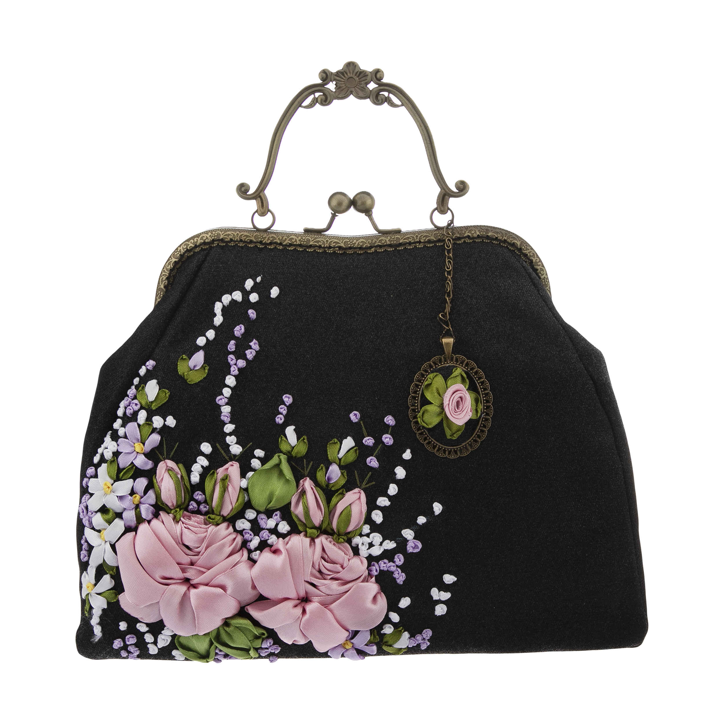 Bandstickerei Clutch Handtasche - Samt mit Reyhan Design