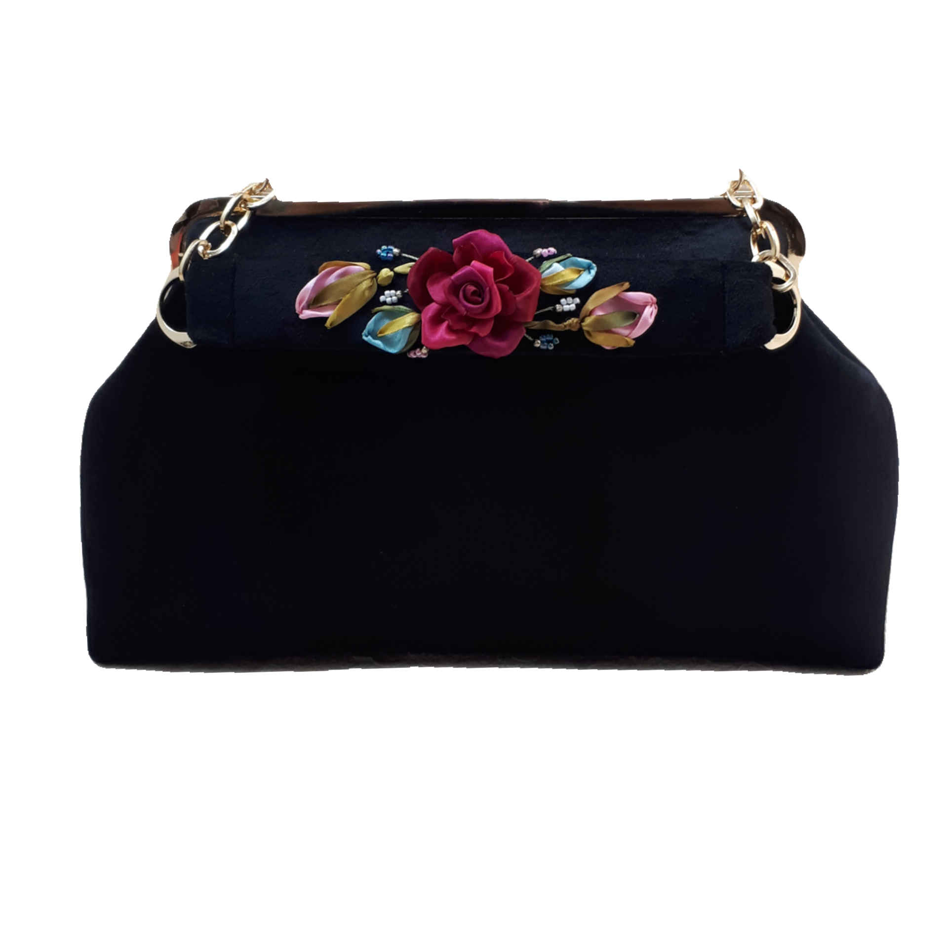 Bandstickerei Clutch Handtasche – Samt mit Samira Design
