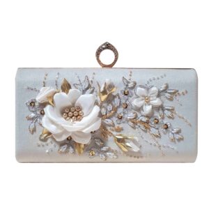 Bandstickerei Clutch Handtasche – Mit Perlendetail für Abendparty
