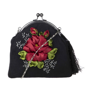 Bandstickerei Clutch Handtasche – Samt mit Tahoora Design