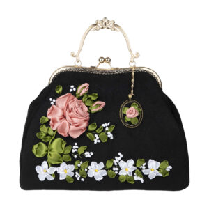 Bandstickerei Clutch Handtasche – Samt mit Tiara Design