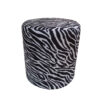 Runder Samt-Pouf mit Tierdesign, Modell Zebra