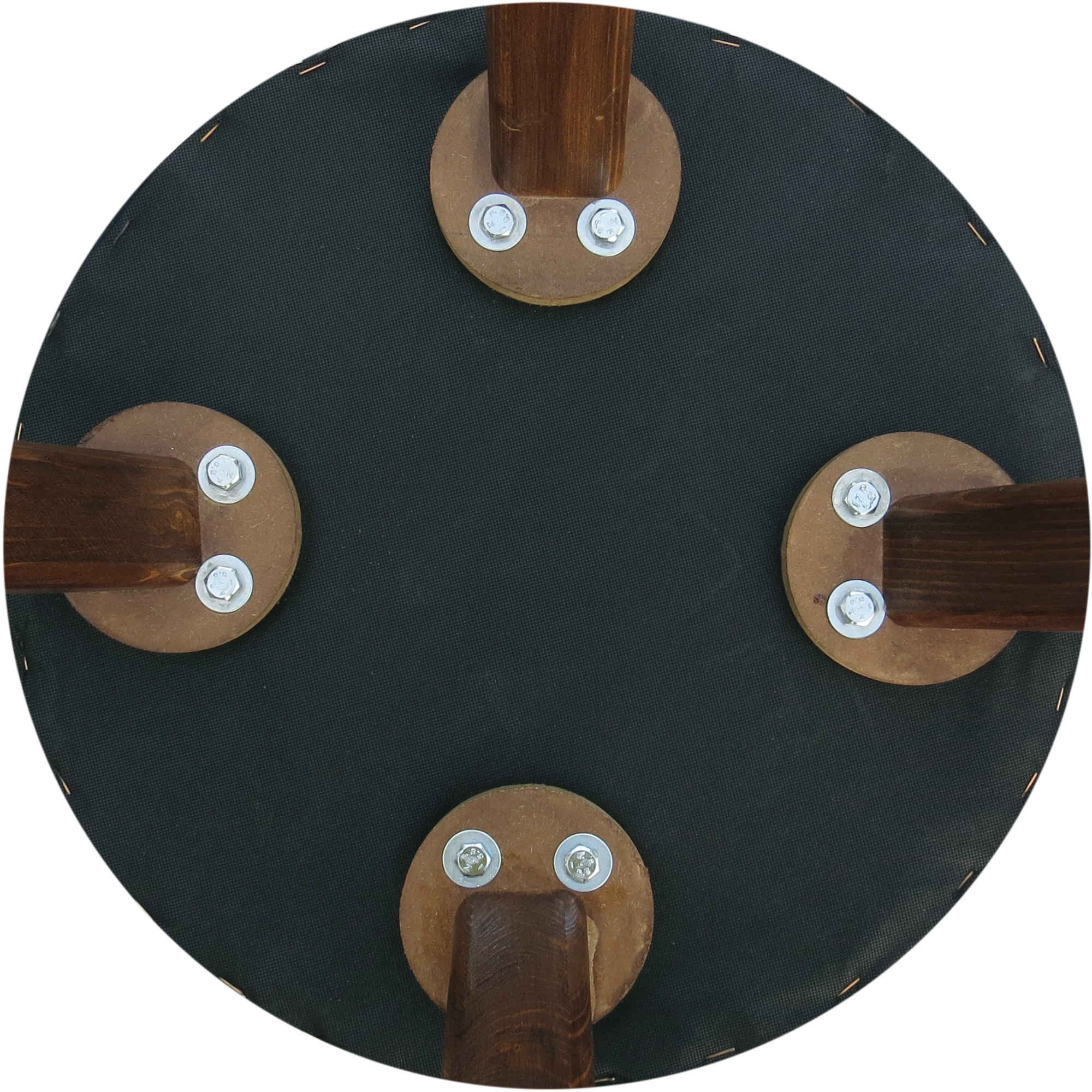 Runder Samt-Hocker mit Holzbeinen, inspiriert von persischer Kunst, Modell Burberry