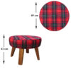 Runder Samt-Hocker mit Holzbeinen, inspiriert von persischer Kunst, Modell Burberry