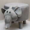 Runder Samt-Hocker mit Holzbeinen, Modell Childlike