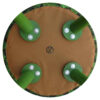 Runder Samt-Hocker mit Holzbeinen, inspiriert von persischer Kunst, Modell Sunflower