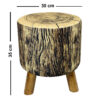 Runder Samt-Hocker mit Holzbeinen, Modell Trunk