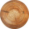 Runder Samt-Hocker mit Holzbeinen, Modell Trunk2