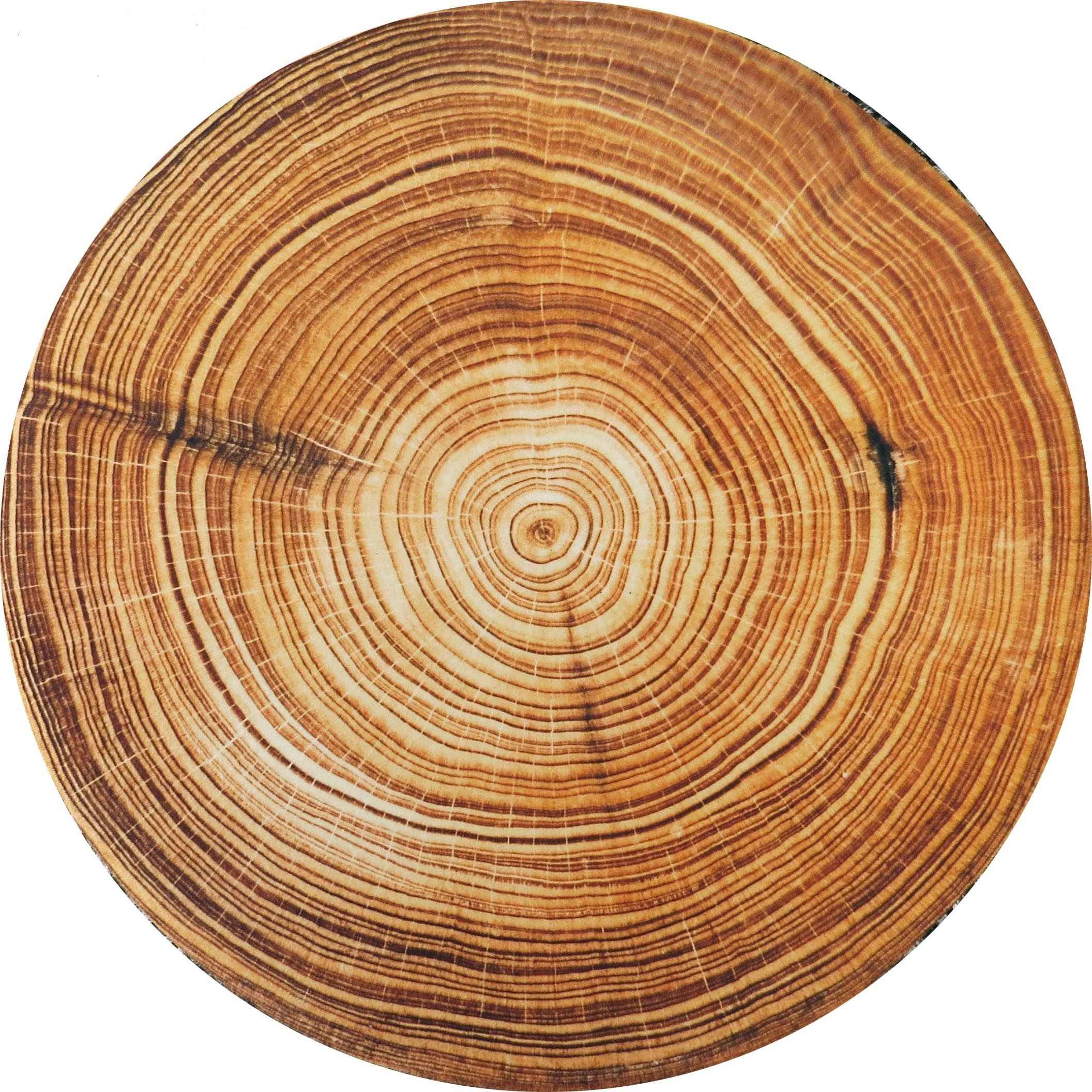 Runder Samt-Hocker mit Holzbeinen, Modell Trunk2