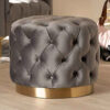 Runder Samt-Pouf mit gepolstertem Design, Modell Ottoman