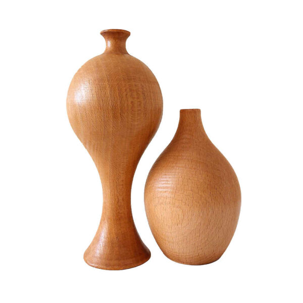 Handgefertigte Mini-Holzblumenvasen im rustikalen Stil, geeignet für Dekoration