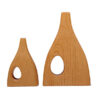 Handgefertigte dekorative Holz-Knospenvase aus massivem Naturholz – 2er-Set