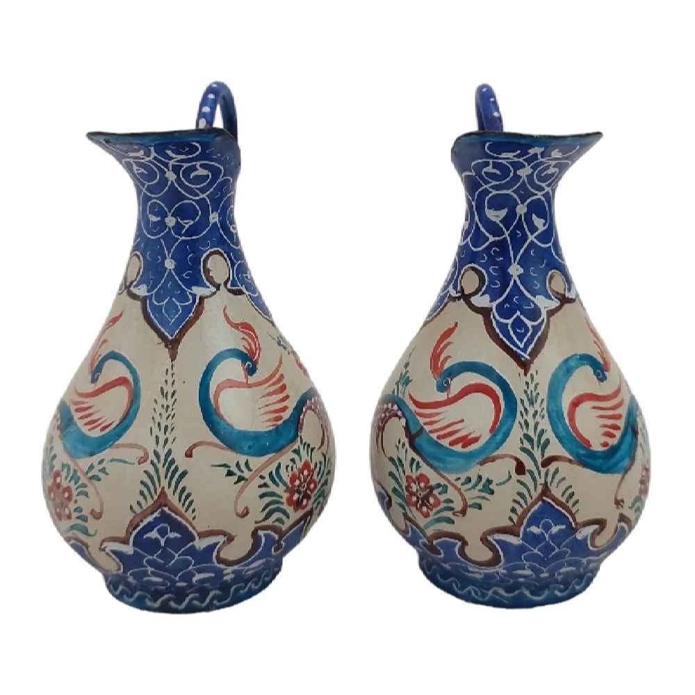 Dekorativer Krug Handgefertigt mit Persischer Minakari-Emaille Vala