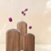 Handgefertigte dekorative Holz-Einzelstielvase – Ästhetisches Geschenk, 3er-Set