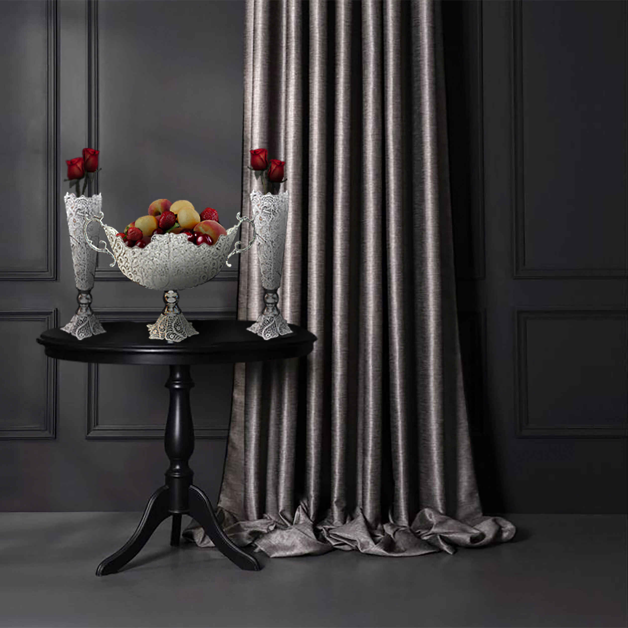 Set von 3 Dekorativen Persischen Filigran-Vasen & Schale mit Silberbeschichtung