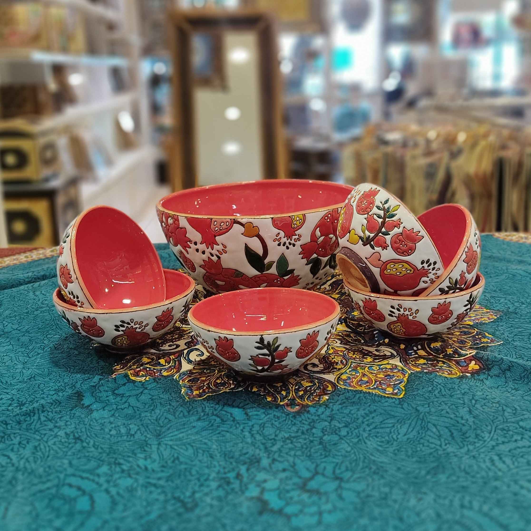 Set aus 7 Künstlerischen Keramik-Dinnerware Schüsseln – Yalda